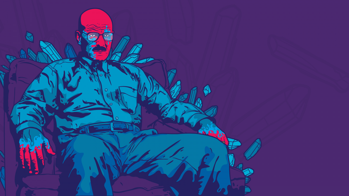 Walter White from Breaking Bad sitting on a throne