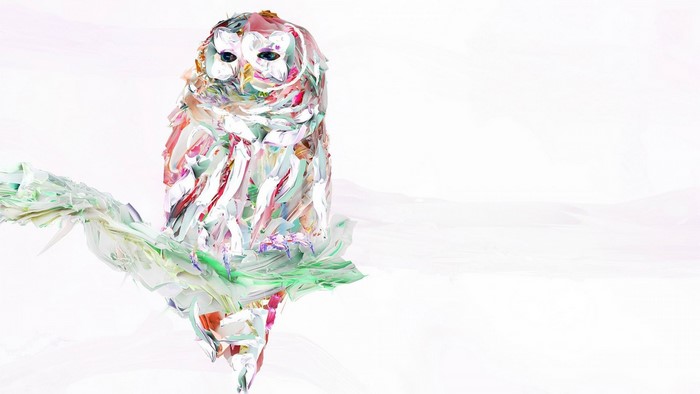 Abstract owl on a branch