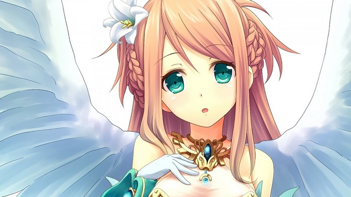 Anime girl with wings and flower in hair