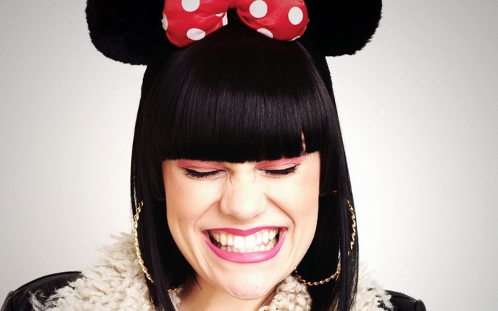 Jessie J wearing Minnie Mouse ears
