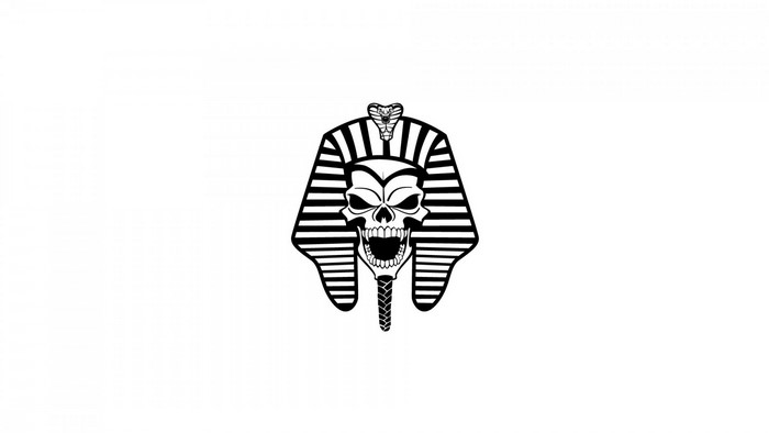 Skull in Egyptian Pharaoh Headdress with Cobra
