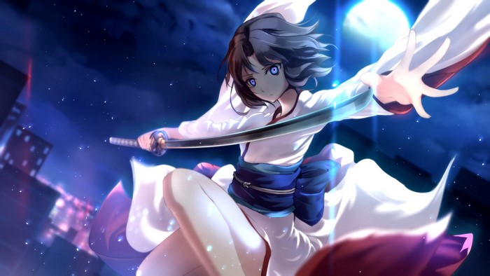 Ryougi Shiki from Kara no Kyoukai with a katana