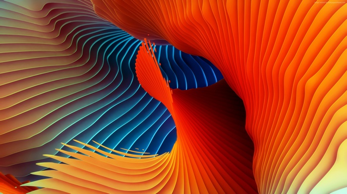 Abstract 3D Wavy Layers 4K
