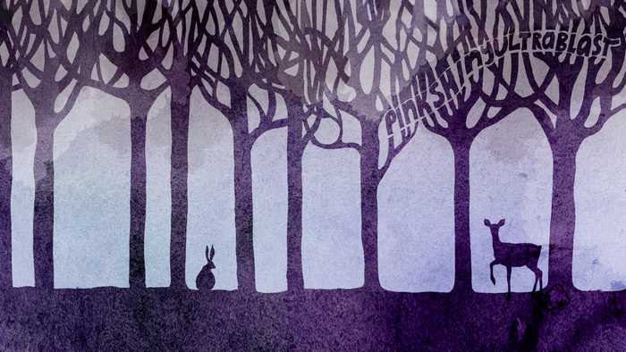 PinkShinyUltraBlast forest with deer and rabbit