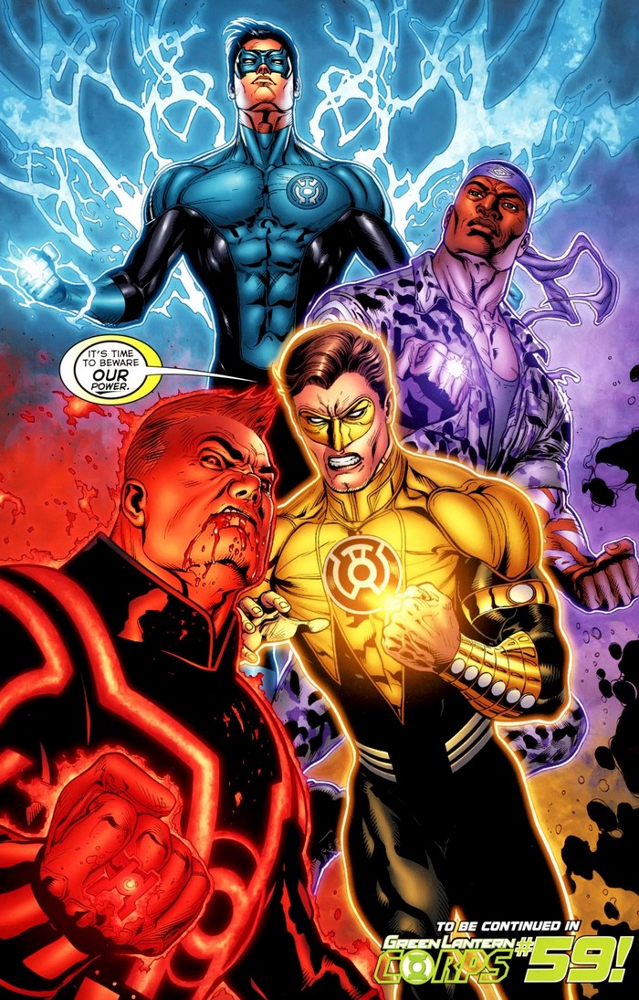 Green Lantern Corps comic cover with multiple superheroes