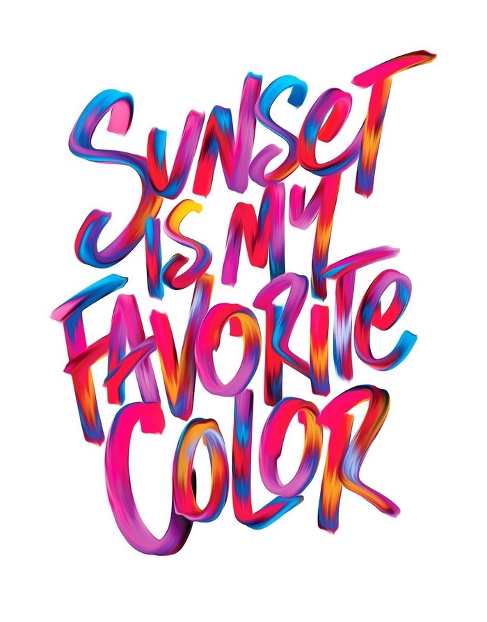 Sunset is my favorite color typography