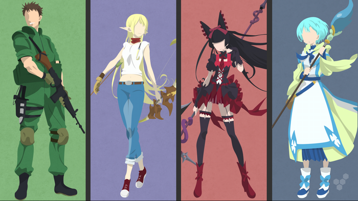 Characters from Gate: Thus the JSDF Fought There