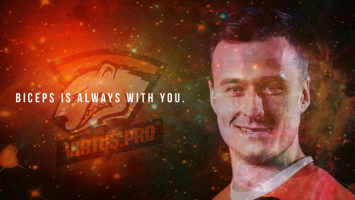 PashaBiceps from Virtus Pro with text