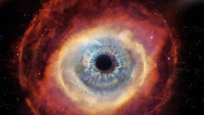 Eye-shaped nebula in outer space