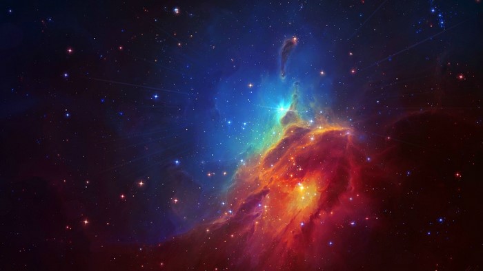 Vibrant nebula with stars in outer space