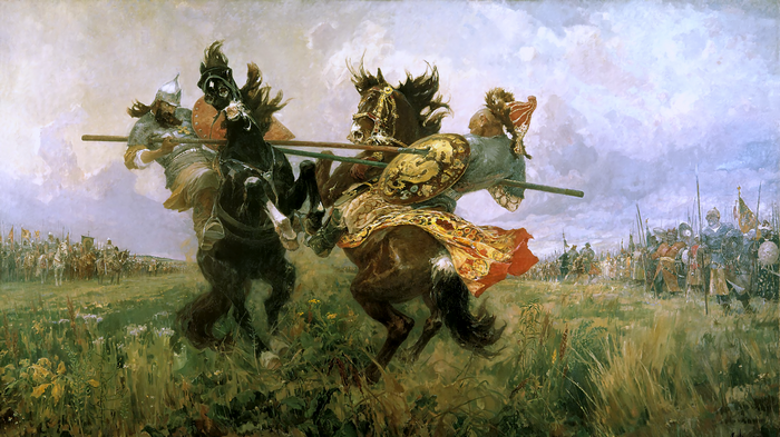 Battle of the Knights by Mikhail Ivanovich Avilov