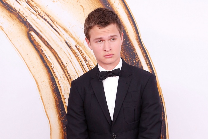 Ansel Elgort in a tuxedo