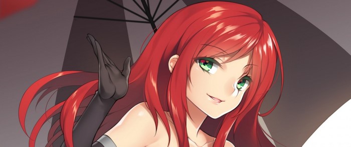 Katarina from League of Legends with red hair