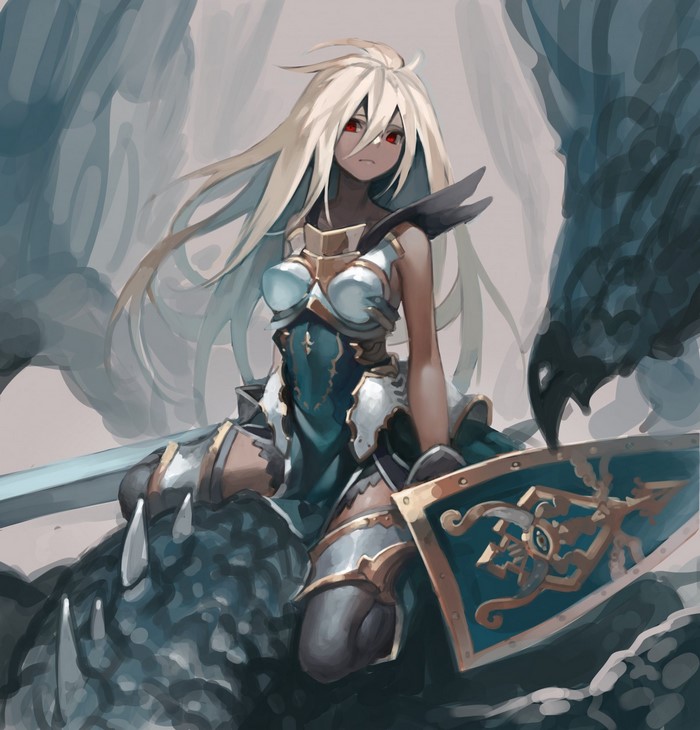 Girl with armor and shield from Granblue Fantasy
