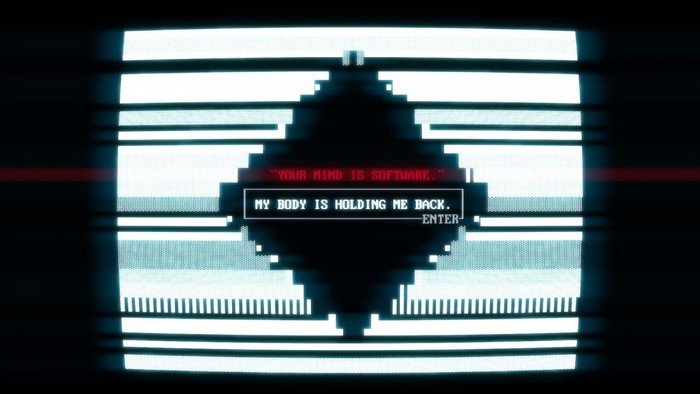 Superhot screen with text