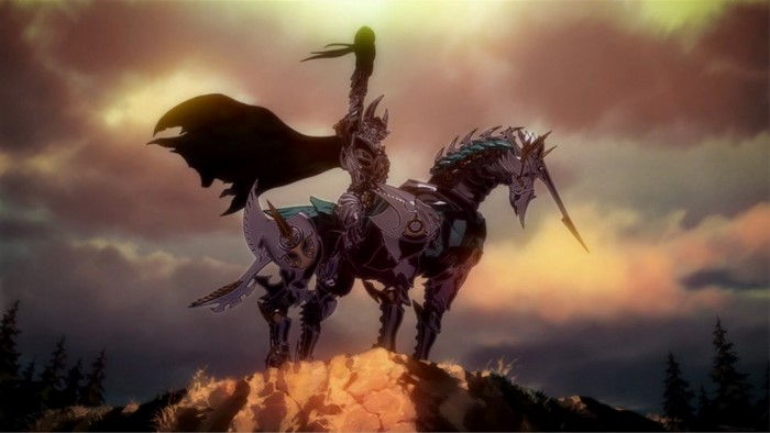 Knight on a mechanical horse from Garo