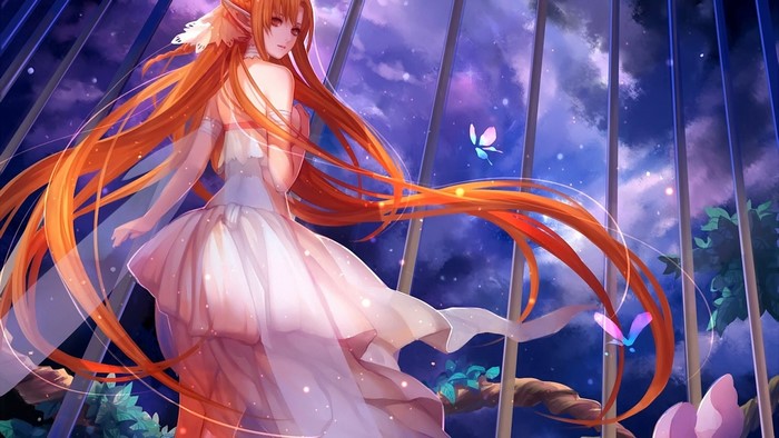Asuna Yuuki from Sword Art Online in a cage
