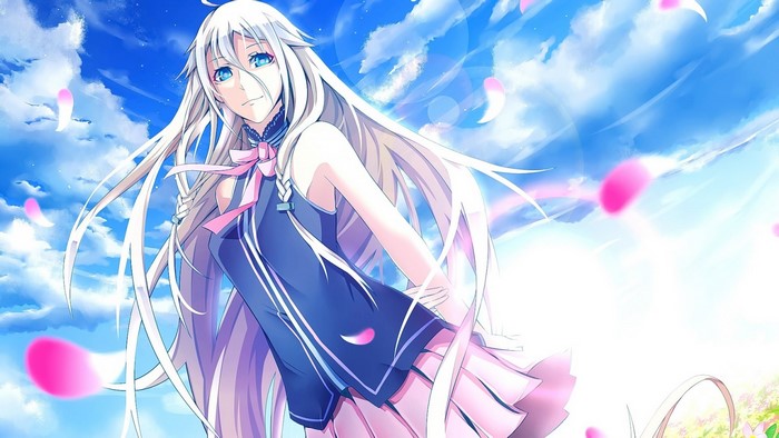 IA Vocaloid anime girl with white hair