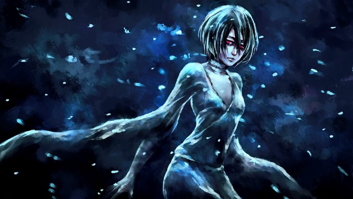 Kuchiki Rukia from Bleach in dark water