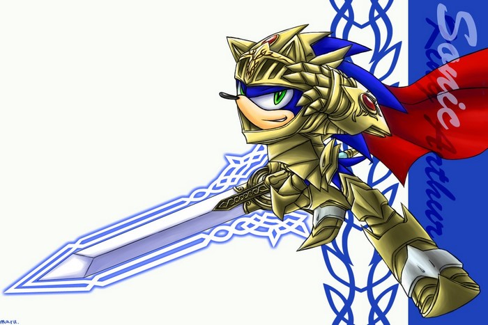 Sonic the Hedgehog as a knight