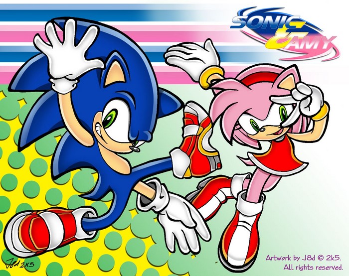 Sonic and Amy from Sonic the Hedgehog