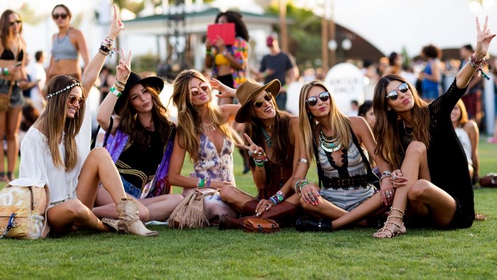 Group of young women at a festival