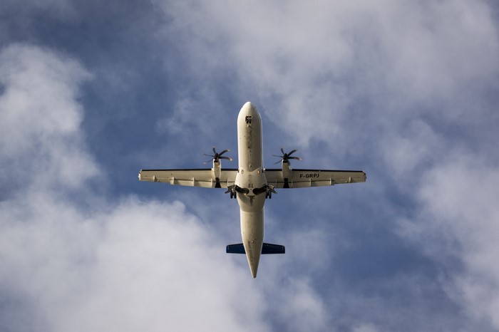 Airplane flying in the sky