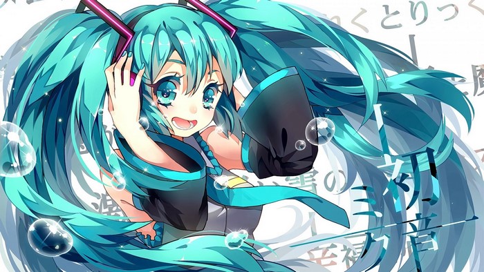 Hatsune Miku from Vocaloid with Twintails