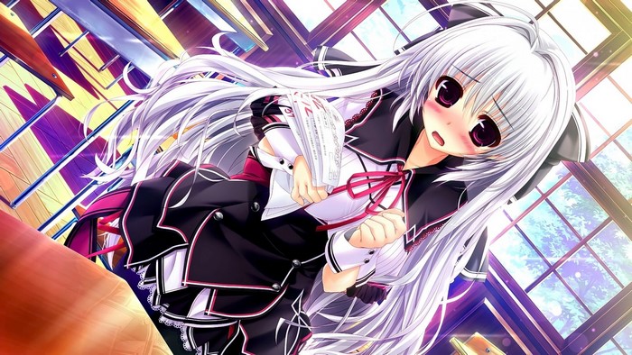 Kaidou Ririko from Sakigake Generation holding papers
