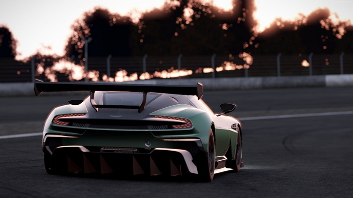 Aston Martin Vulcan AMR Pro on a race track