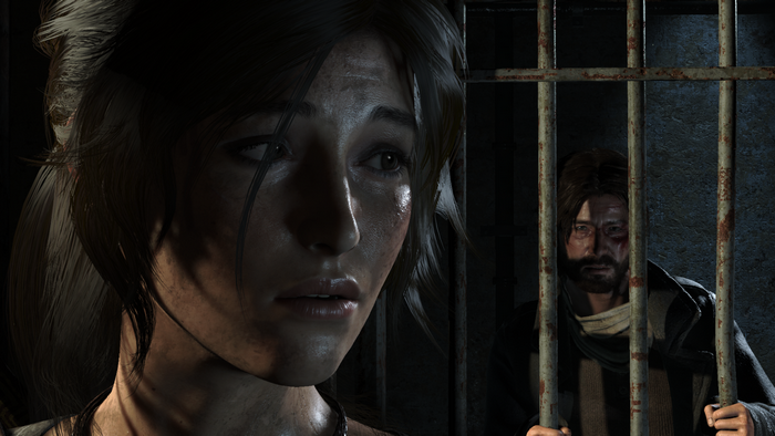 Lara Croft from Rise of the Tomb Raider in a prison cell