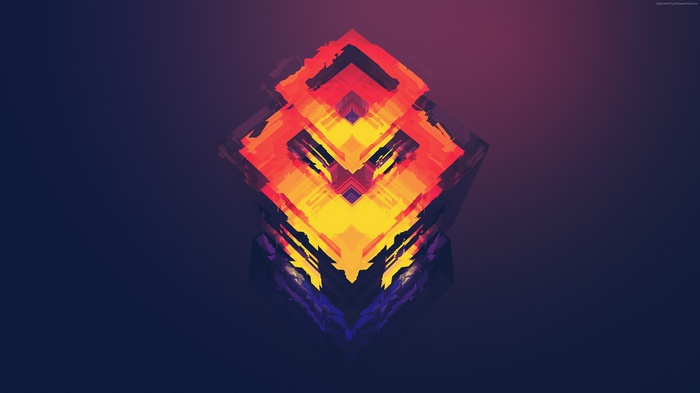 4k, android wallpaper, iphone wallpaper, 5k, red, polygon, abstract, orange