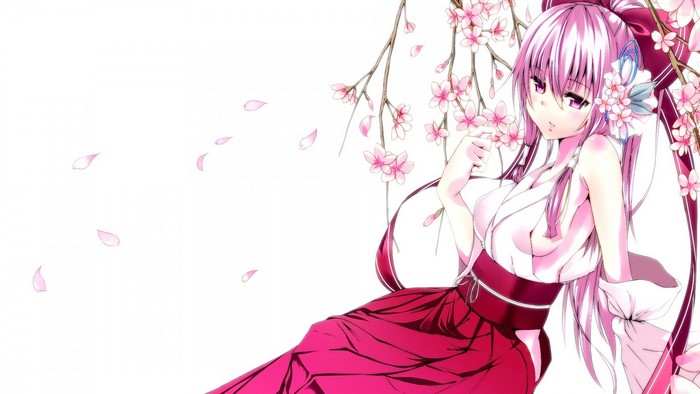 Hakurei Reimu from Touhou with Cherry Blossoms