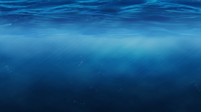 Underwater scene with light rays and bubbles