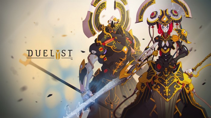 Duelyst artwork featuring two armored characters