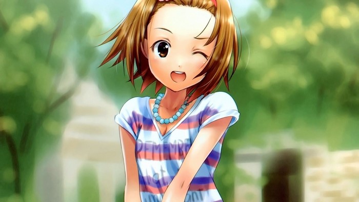 Ritsu Tainaka from K-On! winking