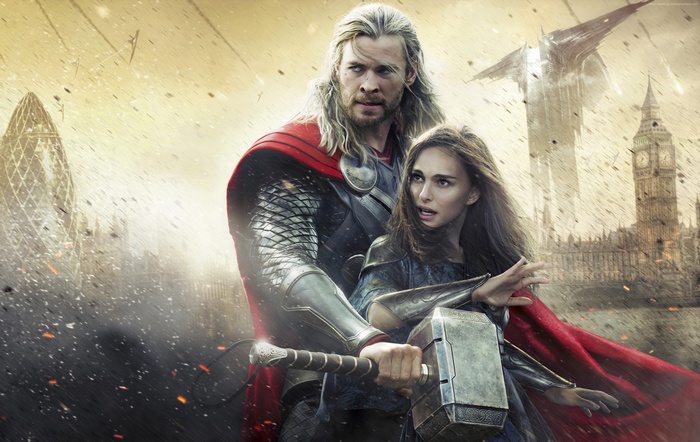 Thor and Jane Foster from Thor: The Dark World in London