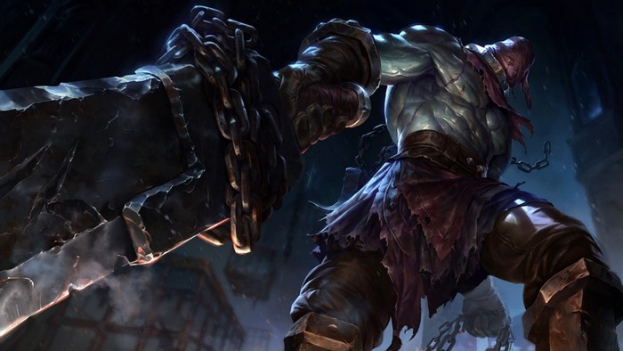 Tryndamere from League of Legends with a large weapon