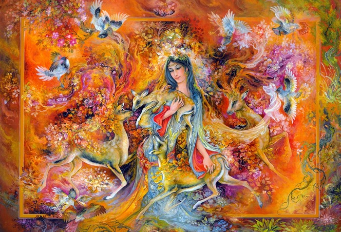 Mahmoud Farshchian Persian Mythology Miniature Painting