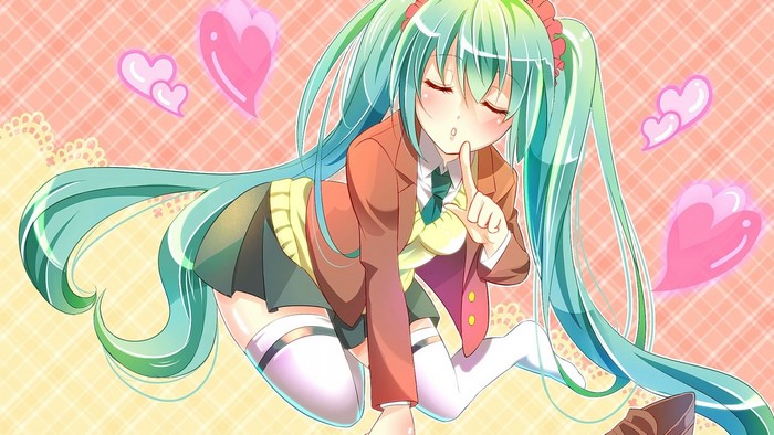 Hatsune Miku from Vocaloid with Hearts