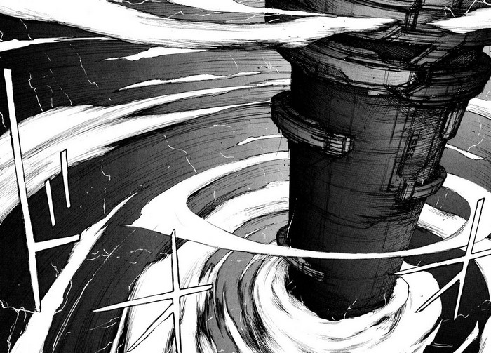 Structure in a swirling vortex, Blame! by Tsutomu Nihei