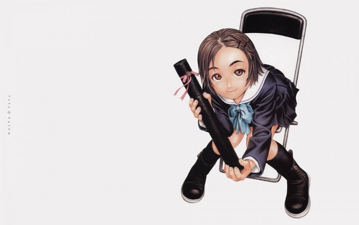Girl in school uniform holding a diploma