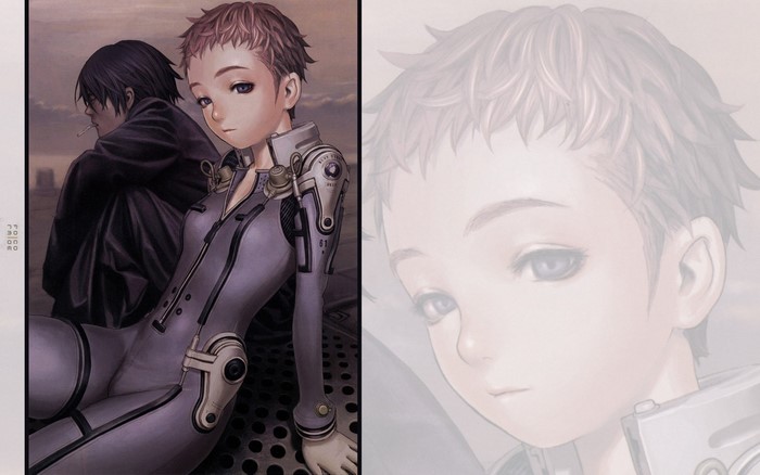 Illustration of two characters from Blue Submarine No. 6