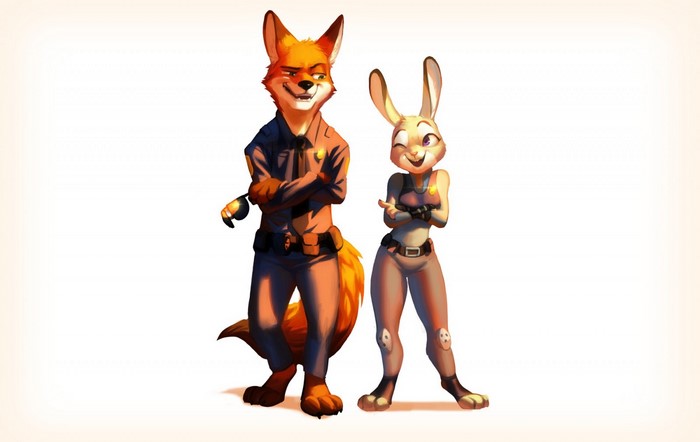 Nick Wilde and Judy Hopps from Zootopia