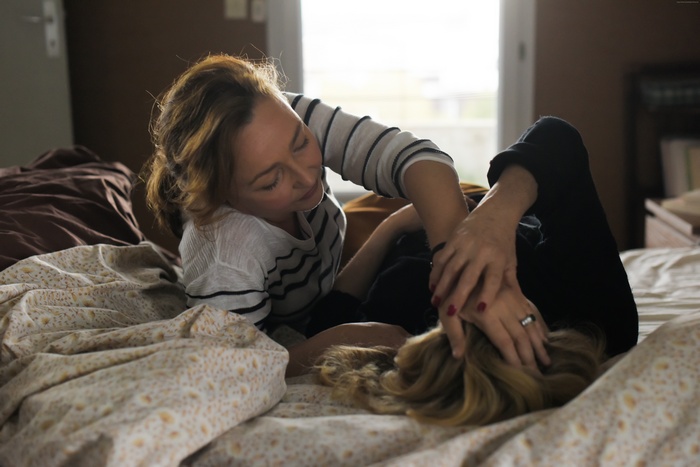 Catherine Frot and Catherine Deneuve in bed