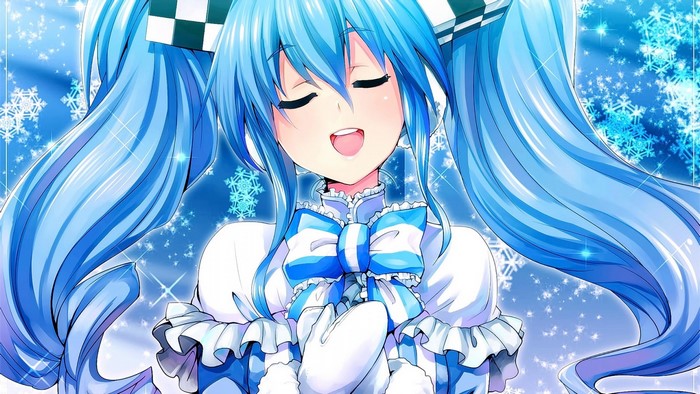 Hatsune Miku from Vocaloid in winter attire