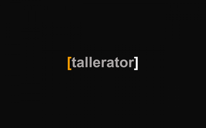 Tallerator logo on black background