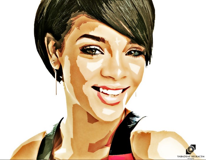 Illustration of Rihanna smiling