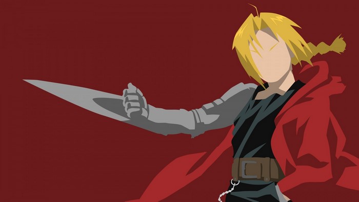 Edward Elric from Fullmetal Alchemist holding a knife