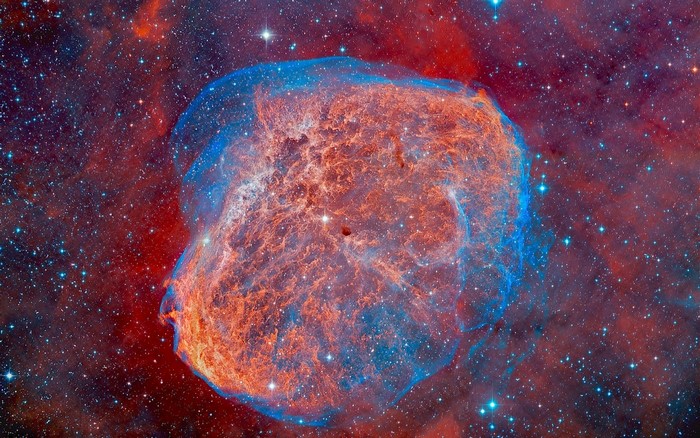 Crescent Nebula in outer space